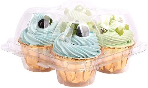 Cupcake-bærere |  1 Pakke 4 Rum Cupcake Beholder, Cupcake Transportkasse BPA-Fri, Holdbar Stor Klar Plast Stabelbar Cupcake Beholder, Hold Dine Cupcakes Eller Muffins Lækre Cupcake-bærere Cupcake-bærere