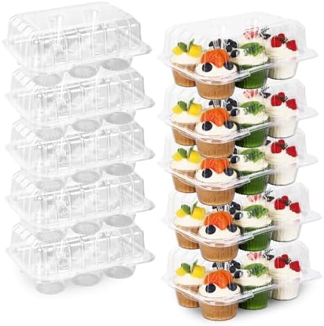 Cupcake-bærere |  80 Pakke Plast Cupcake Beholdere 6-Rums Klare Cupcake Kasser Engangs Cupcake Bakker Holdere 6 Huls Cupcake Transportører Med Dyb Kuppel Til Cupcake Muffin Emballage Cupcake-bærere Cupcake-bærere