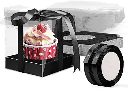 Cupcake-bærere |  Cupcake Æsker, 5 Pakke Individuelle Cupcake Æsker Enkelt Cupcake Beholder Cupcake Transportør Plast Cupcake Holder Med Indsæt Og Bånd Cupcake Transportør Til Kage Dessert Opbevaring Bryllup Jul Fest Cupcake-bærere Cupcake-bærere