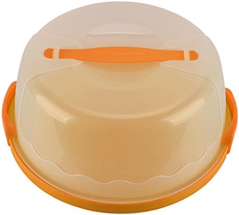 Cupcake-bærere |  Rund Kagebærer Og Cupcake Bærer/Opbevaringsbeholder – 11,25″ Diameter, Gennemsigtig Kuppel – Perfekt Til Transport Af Kager, Cupcakes, Småkager, Tærter Eller Andre Desserter (Orange) Cupcake-bærere Cupcake-bærere