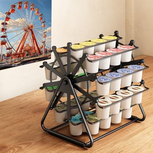 Kaffekapselholdere |  40 K Kop Holder Ferris Wheel Design Fødselsdagsgave Til Mænd, Kaffe Pod Holder K Cup Karussel Med Tikkende Lyd Opbevaringsorganisator Stativ K-Cup Holdere Til Bænk Lille Plads, Sort (Se Video) Kaffekapselholdere Kaffekapselholdere