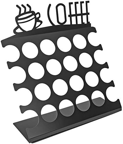 Kaffekapselholdere |  Bordplade K Cup Display Holder Rack til 24 Pods Sort Metal Kaffekapselholdere Kaffekapselholdere