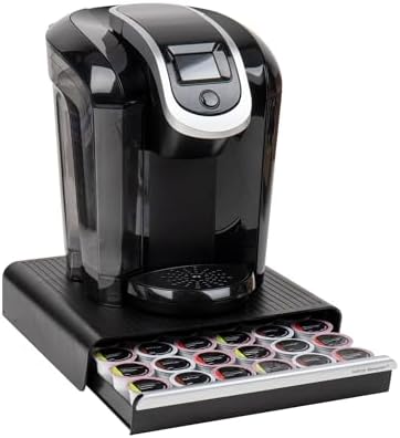 Kaffekapselholdere |  Enkeltserverings kaffeskuffe, 36 kapsel kapacitet bordorganisator, pauserum, 12,75″ L X 13″ B X 3″ H, én størrelse, sort Kaffekapselholdere Kaffekapselholdere