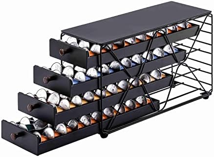 Kaffekapselholdere |  Kaffekapselholder Skuffeopbevaring, Kompatibel med Nespresso Originaline Kapsler, Kontor Køkkenbord Organizer (120 Kapsler – 4 Niveauer) Kaffekapselholdere Kaffekapselholdere