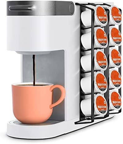 Kaffekapselholdere |  Kaffekapselholder til Keurig, sidemonteret kaffekapselholder med klæb, robust metal K-kop organiser og opbevaring, mat sort, 2 pakker/til 10 K-kopper, Kcph500-Bk-P2 Kaffekapselholdere Kaffekapselholdere