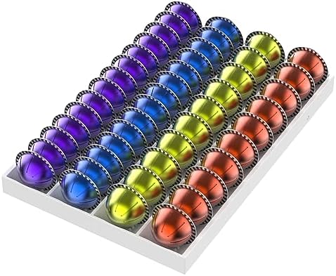 Kaffekapselholdere |  Kaffekapselopbevaringsholder Skuffeorganisator til Nespresso Vertuo Kapsler, Holderbakke til opbevaring af Nespresso Kapsler, Kompatibel med 4 x 7,77 Fl Oz eller 56 x 1,35 Fl Oz kapsler til køkkenskuffe, kontorbord. Kaffekapselholdere Kaffekapselholdere