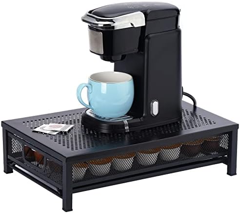 Kaffekapselholdere |  Kaffepodholder til bord, metal skuffe til K-cups, kaffepod opbevaringsorganisator, sort Kaffekapselholdere Kaffekapselholdere