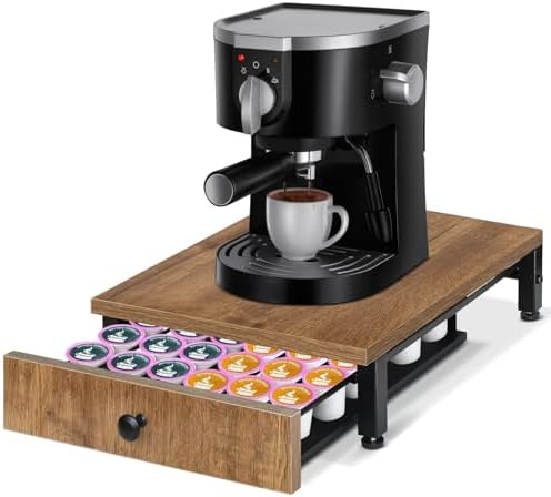 Kaffekapselholdere |  Kaffepodholder til K-Cup, Kaffepodholder Kaffestation Organizer til Bord, 36 Kapacitet Kaffekapsel Opbevaringsorganizer, Kaffebar Tilbehør Organizer med Glidende Mesh Kurv Kaffekapselholdere Kaffekapselholdere