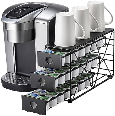 Kaffekapselholdere |  Kopholder til K Cup – 3-lags kaffepodholder til K Cup-organisator, spar plads på køkkenbordet (kapacitet til 42 pods) Kaffekapselholdere Kaffekapselholdere