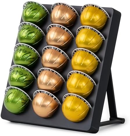 Kaffekapselholdere |  Vertuo Pod Holder Stand – 3D-printet Nespresso Vertuo kapselopbevaringsorganisator til bordplade, skuffe eller vægmontering – Stilfuld pladsbesparende opbevaringsløsning til kaffekapsler Kaffekapselholdere Kaffekapselholdere