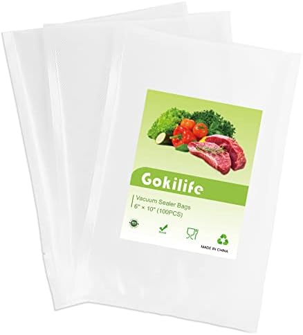 Sirup- og honningdispensere |  Vakuumforseglede poser – 100 pint størrelse 6″ x 10″ til Food Saver, kommercielle kvalitetsforseglede poser med BPA-fri og tungt materiale, Seal A Meal, perfekt til vakuumopbevaring, madforberedelse eller sous vide. Sirup- og honningdispensere Sirup- og honningdispensere