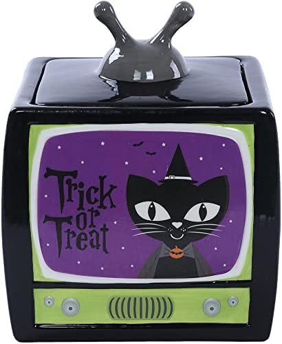 Småkagekrukker |  Trick eller Treat – Vintage Tv Halloween-tema Efterårsferie Keramisk Småkagebeholder Småkagekrukker Småkagekrukker